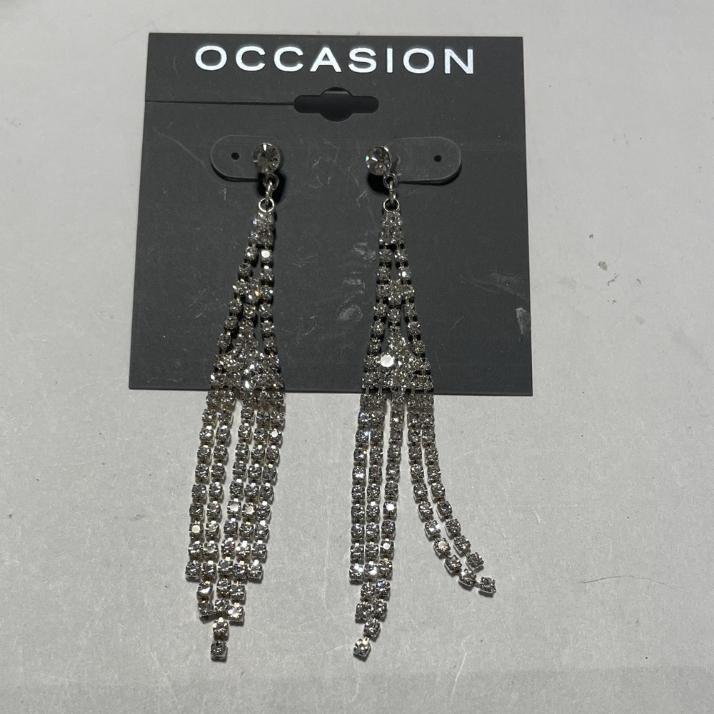 Occasion Sparkling Rhinestone Drop Earrings